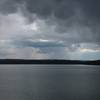 Storm clouds building over Shoshone Lake.