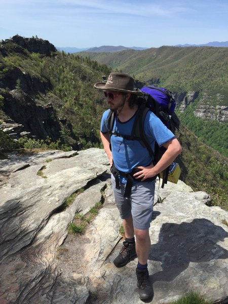 Standing on the teeth of the beast - Linville Gorge.