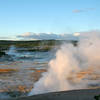 Sunset over the Norris Geyser Basin.