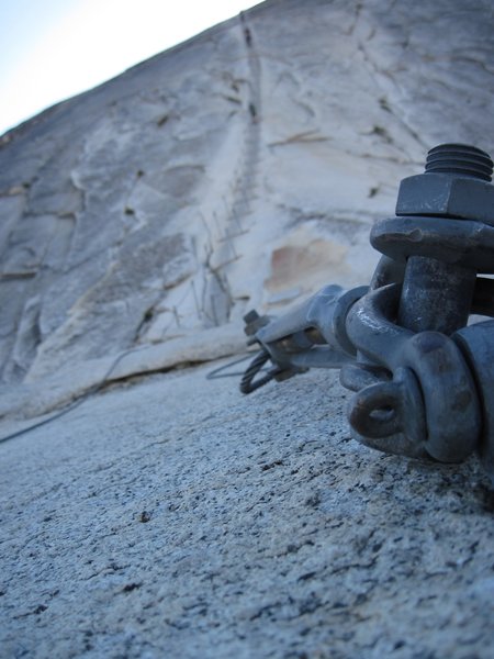 Standing at the base of the Half Dome cables.