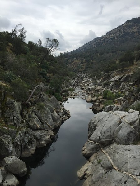 Looking downstream from bridge overlooking the San Joaquin River