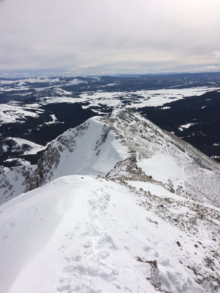 Trail to summit in the winter.