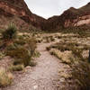 The trailhead of Burro Mesa pour off.