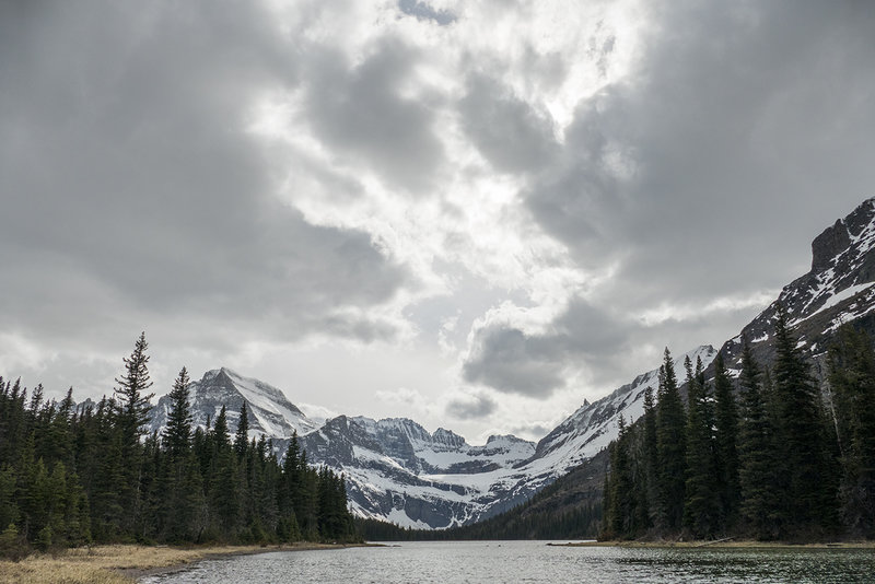 Lake Josephine looking up towards Grinnell Glacier.