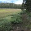 Checking the trail map near Crescent Lake.