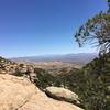 View looking east across Happy Valley with Galiuro Mountains and Pinaleno Mountains in the distance.