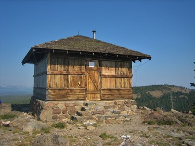 Secondary fire lookout on Observation Peak, built by the C.C.C in 1939.