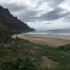 Kalalau Beach near the waterfall.