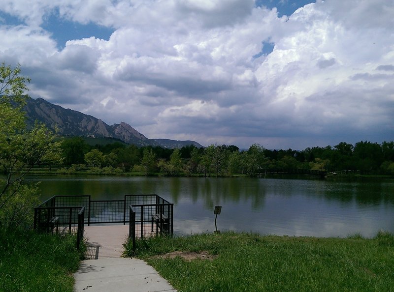 Nice fishing enclosure with benches.