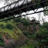 Viewing deck with an awning past Canyon View Bridge.