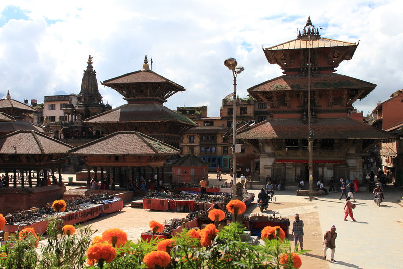 The picture is at Bhaktpur Durbar square in Nepal. It is historically royal palace of Nepal.