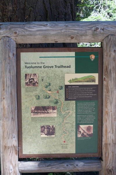 A sign at the trailhead provides information about the trail that you are about to embark upon.