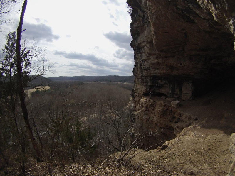 Slabtown cave overlooking Big Piney River.