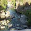 Downriver side (south) of Indigo Creek from the bridge. The water is AMAZINGLY clear.