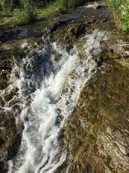 Water cascading down the spillway from Lake MacBride to the Coralville Reservoir.