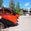 Glacier Park buses at Lake McDonald Lodge.