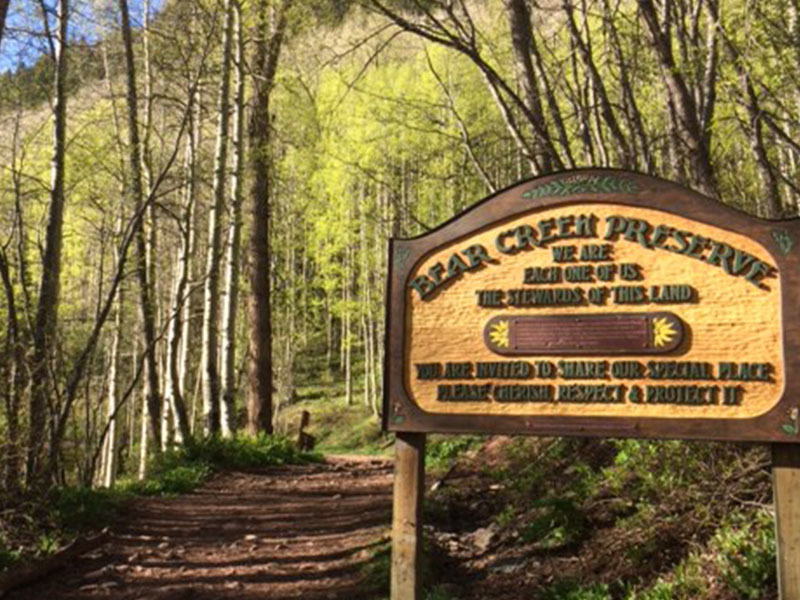 Trailhead for Bear Creek Trail