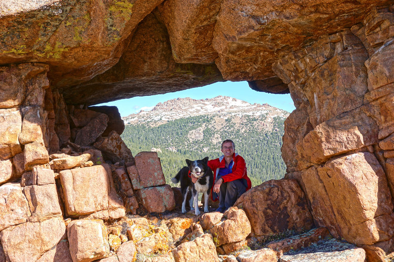 Bison Peak through window rock on McCurdy Peak.