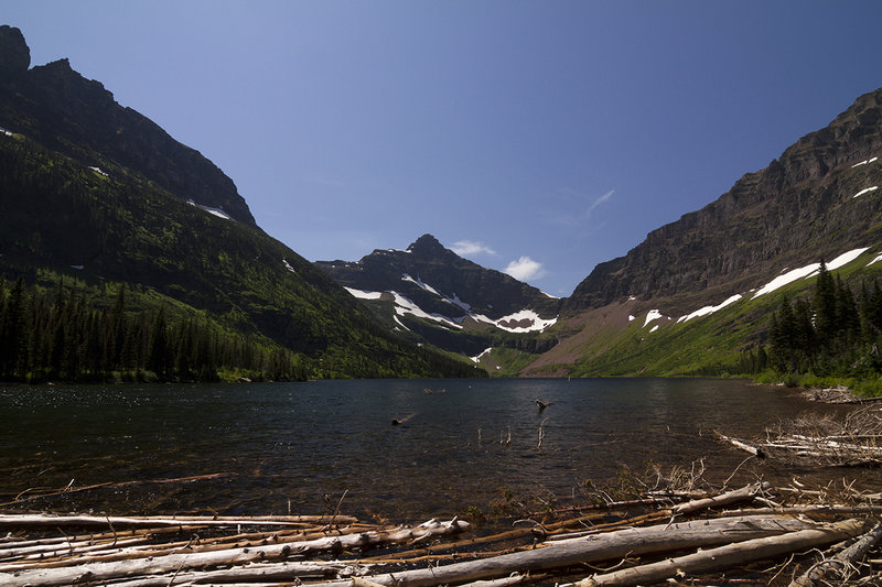 View of Two Medicine Lake from shoreline.