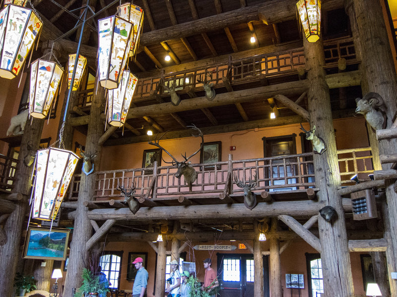 Interior of Lake McDonald Lodge.