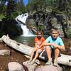 Alex and Gabriel at Twin Falls, Glacier NP