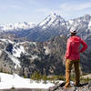 Looking into the Enchantments and Mt. Stuart from the top of Navaho Peak.