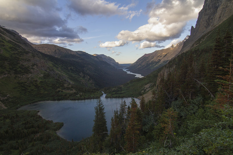 View down onto Atsina Lake and down through the Mokowanis River drainage.