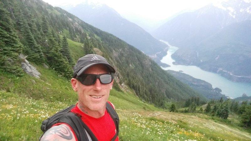 Ross Lake from about halfway up to the lookout on Sourdough Mountain.