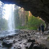 It's an easy limbo under the falls above Hanging Lake