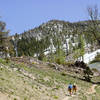 Almost to Navaho Pass with Navaho Peak on the horizon.