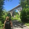 Ohio Eire Towpath Trail looking at station bridge