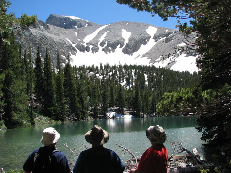 Looking up at Wheeler Peak, across Teresa Lake.