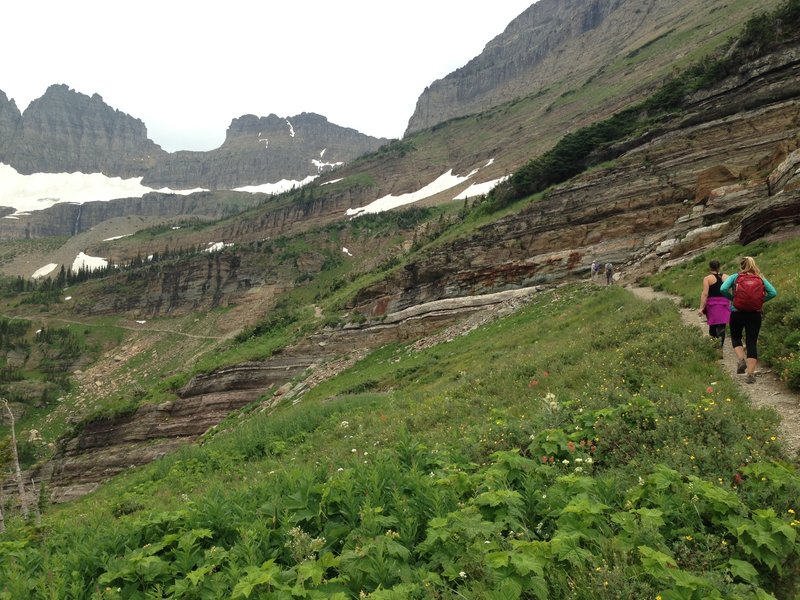 Climbing steadily up the Grinnell Glacier Trail.