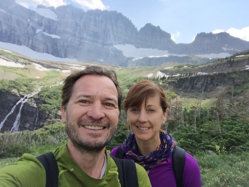 On the Grinnell Glacier trail, enjoying the views.