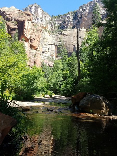 Looking at the canyon walls from Oak Creek.