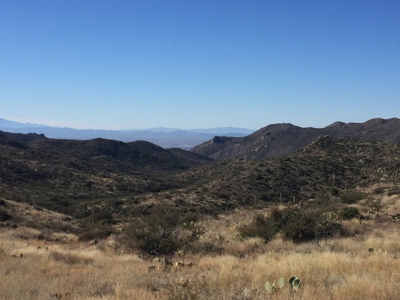 Looking down towards the Rtiz-Carlton and Dove Mountain trails from atop the Tortolitas.