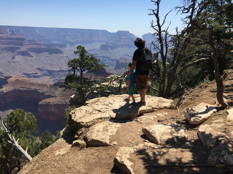 Father and son moment on the South Rim.