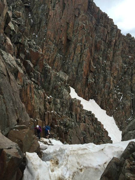 One of the tougher Class 3/4 sections on Sneffels' ridge.