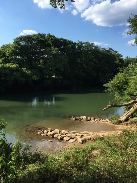 The boat ramp as seen from the end/beginning of the trail.