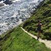 Steep running next to the Bossons Glacier.