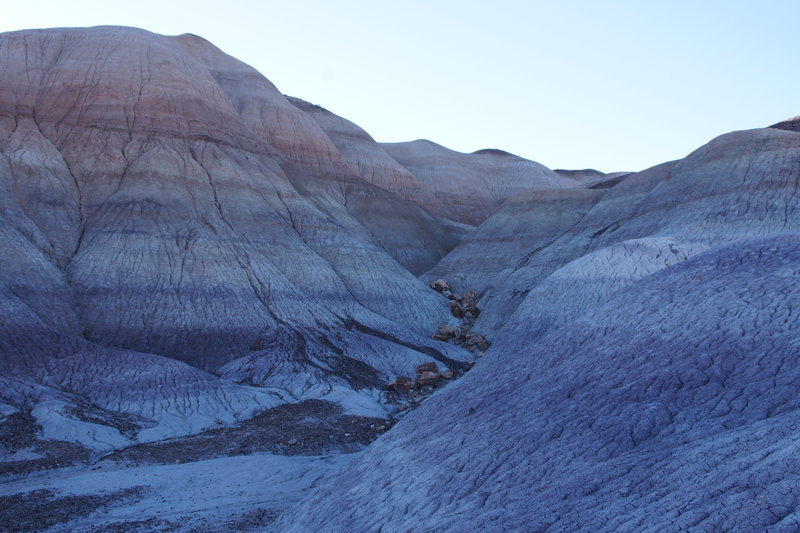 A beautiful view of Blue Mesa at dusk.