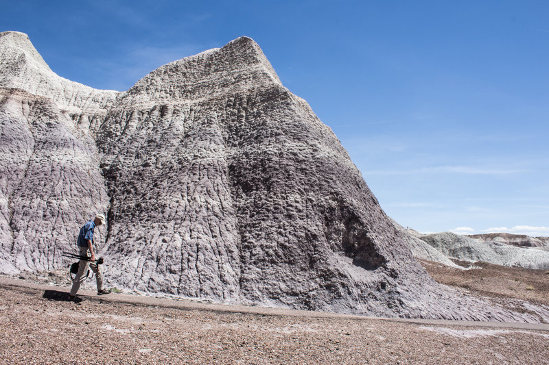 Mark on his way past some of the badlands formations.