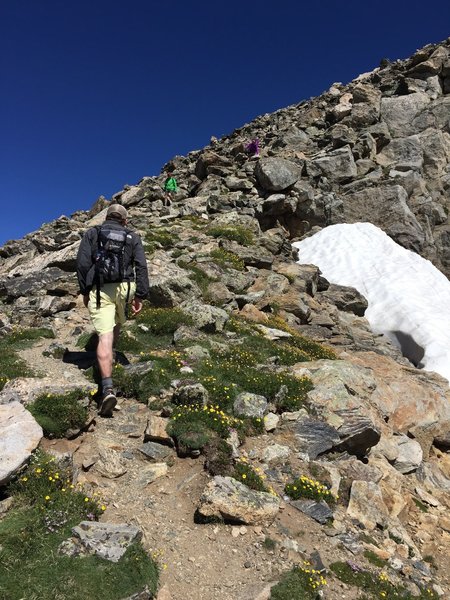 Heading up the peak.