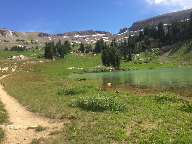 Sunset Lake with Hurricane Pass in the background.