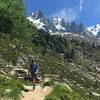 The Aiguille du Midi looming HIGH above.