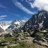 The Dru, the Aiguille Verte, the Grepon... all high above the Mer de Glace glacier.