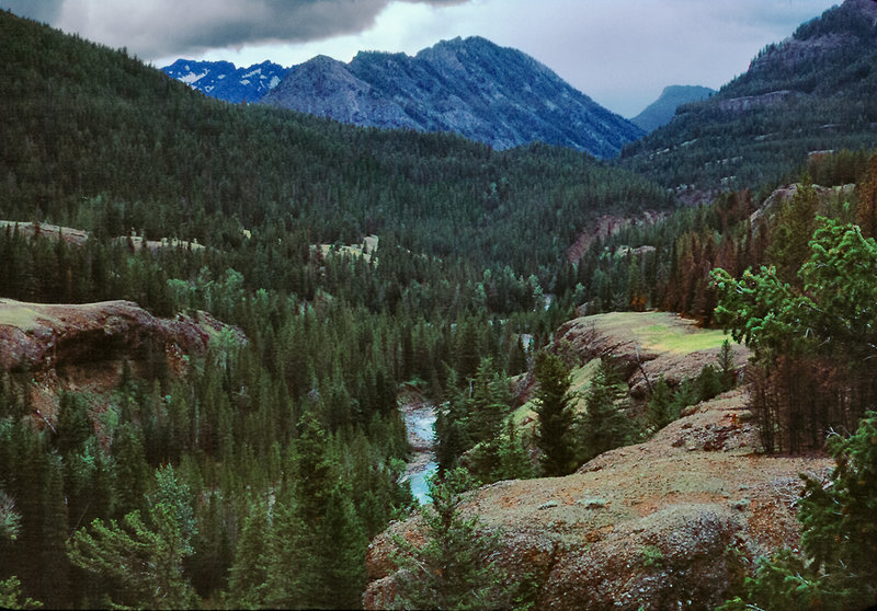 Upstream from a gorge beneath Eagle Creek Meadows with permission from Ralph Maughan