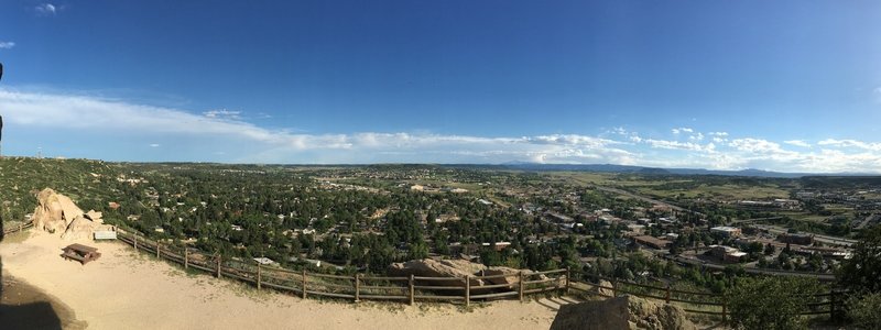 A panoramic view from the top of Castle Rock.