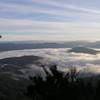 Morning view of cloud-covered Lake from atop the bluffs