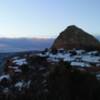 Panorama of Liberty Cap during a winter sunrise. with permission from Hobbes7714 Photo Credit: Andrew Wahr  Link: https://twitter.com/WahrAndrew